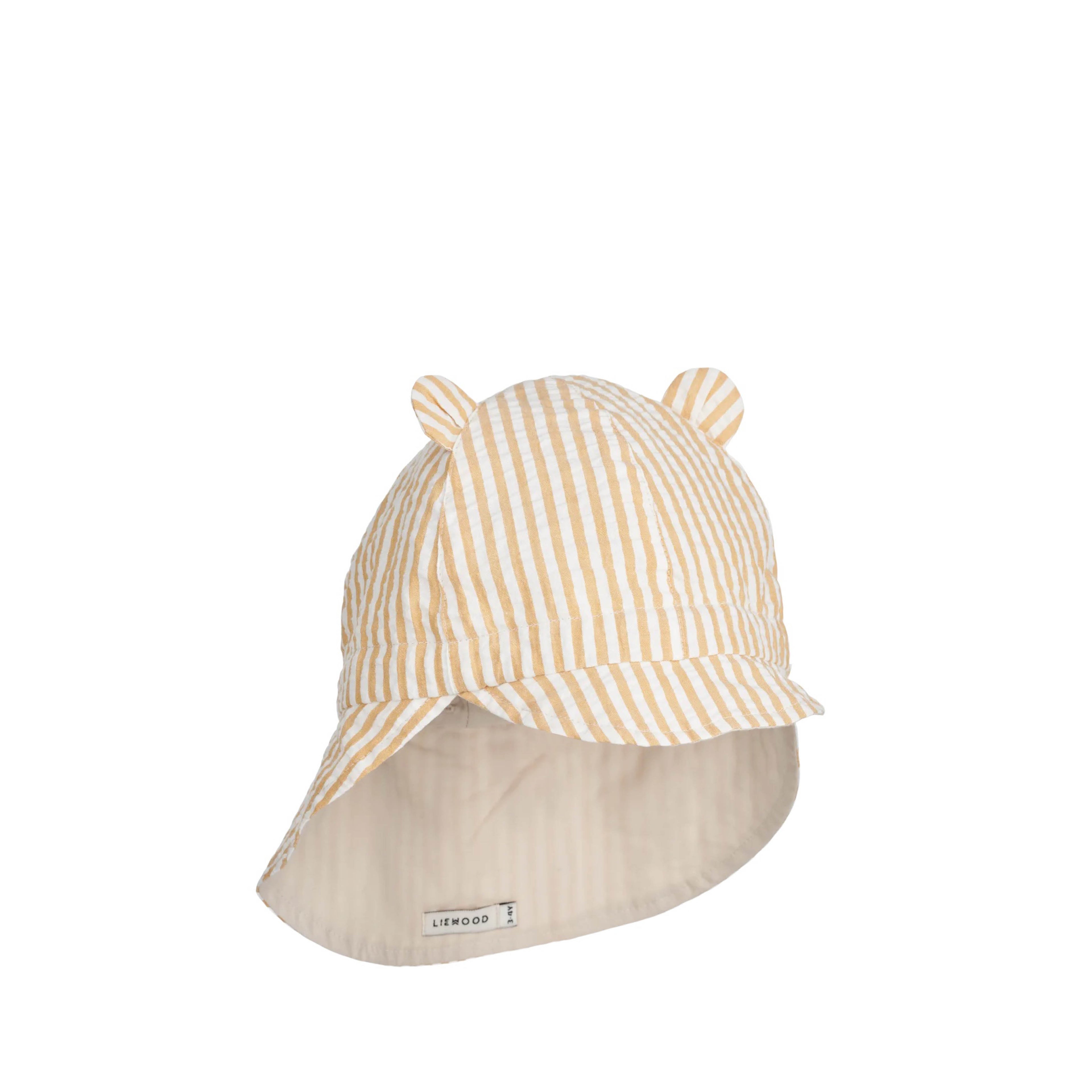 Sun hat Gorm in yellow mellow/creme de la creme striped