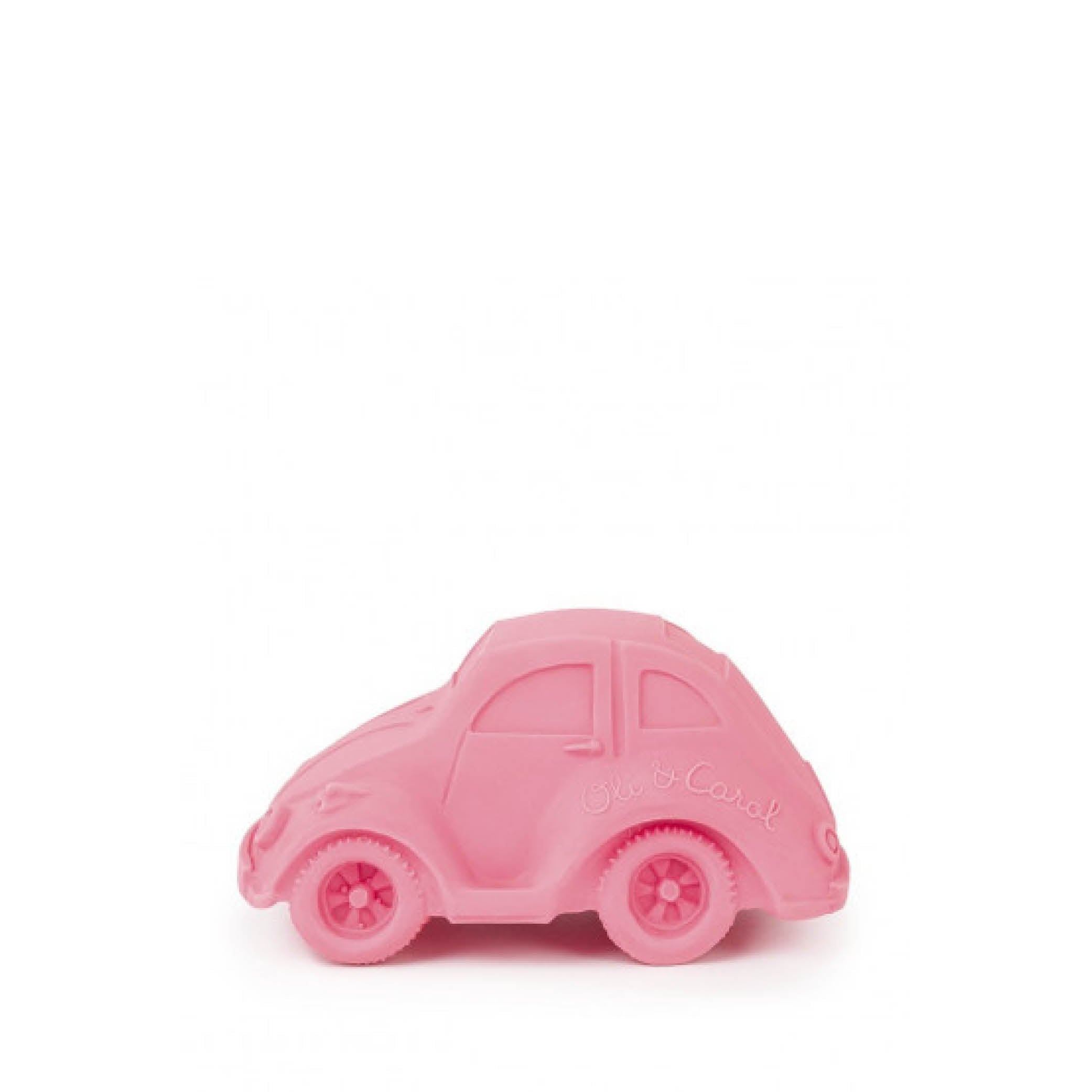 Baby Zahnspielzeug Beißring Teether Carlito in pink aus Naturkautschuk und von Hand bemalt mit speiseechten Farben - 100% natürlich von Oli und Carol bei kinder und konsorten Düsseldorf