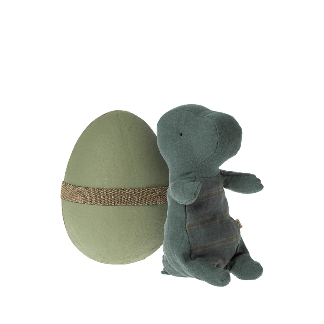 Cuddly toy, small Gantosaurus in an egg in dark petrol