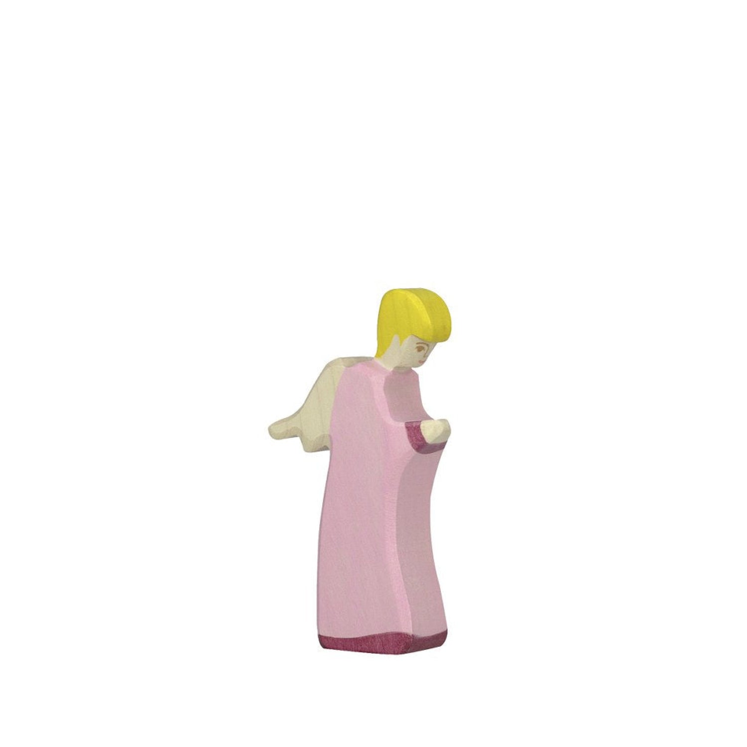 Wooden figure, pink angel