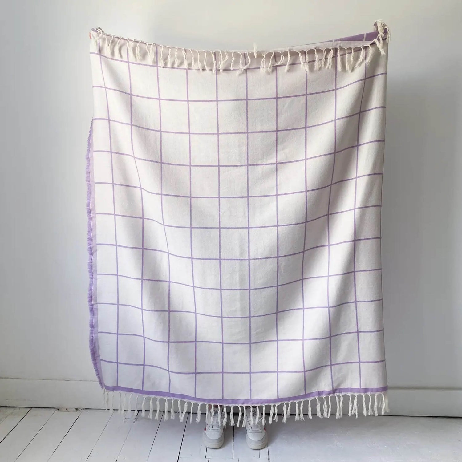 Merino wool throw blanket, Stille Lilac