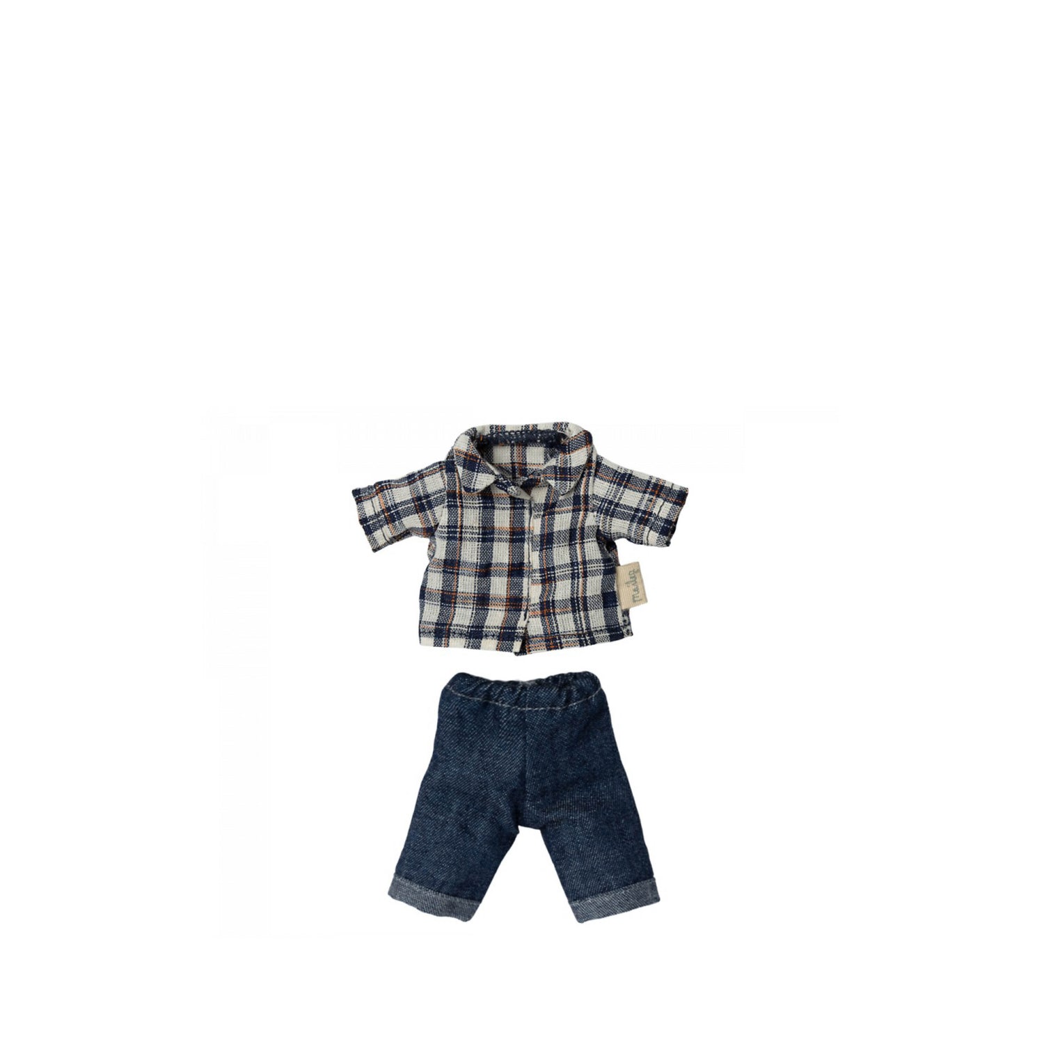 Clothes for Dad Mouse in blue checked