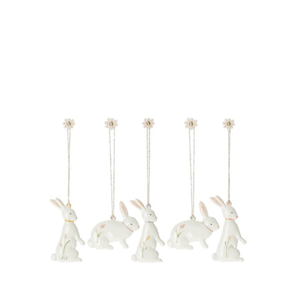 Set of 5, Easter bunny Ornaments