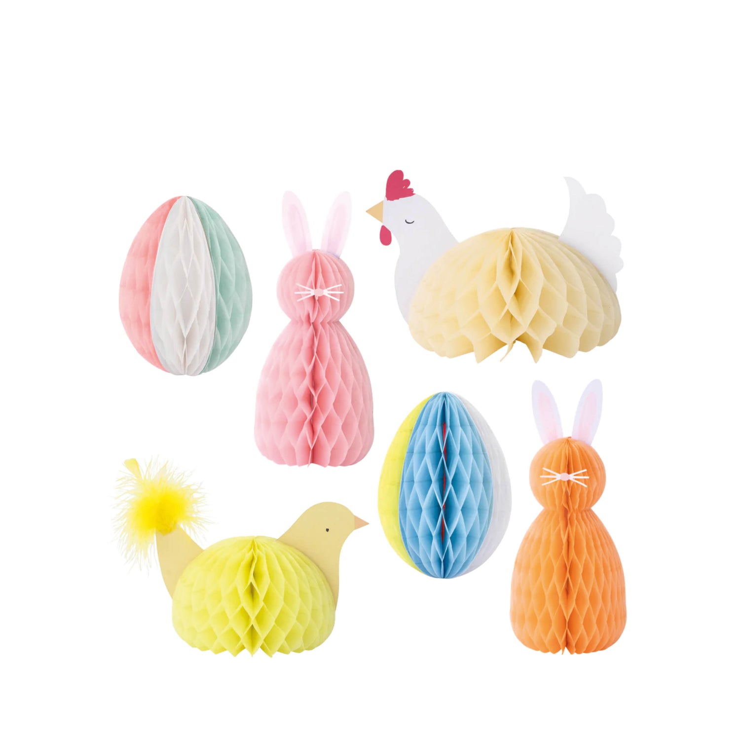 Set of 6, Easter Honeycomb Decoration