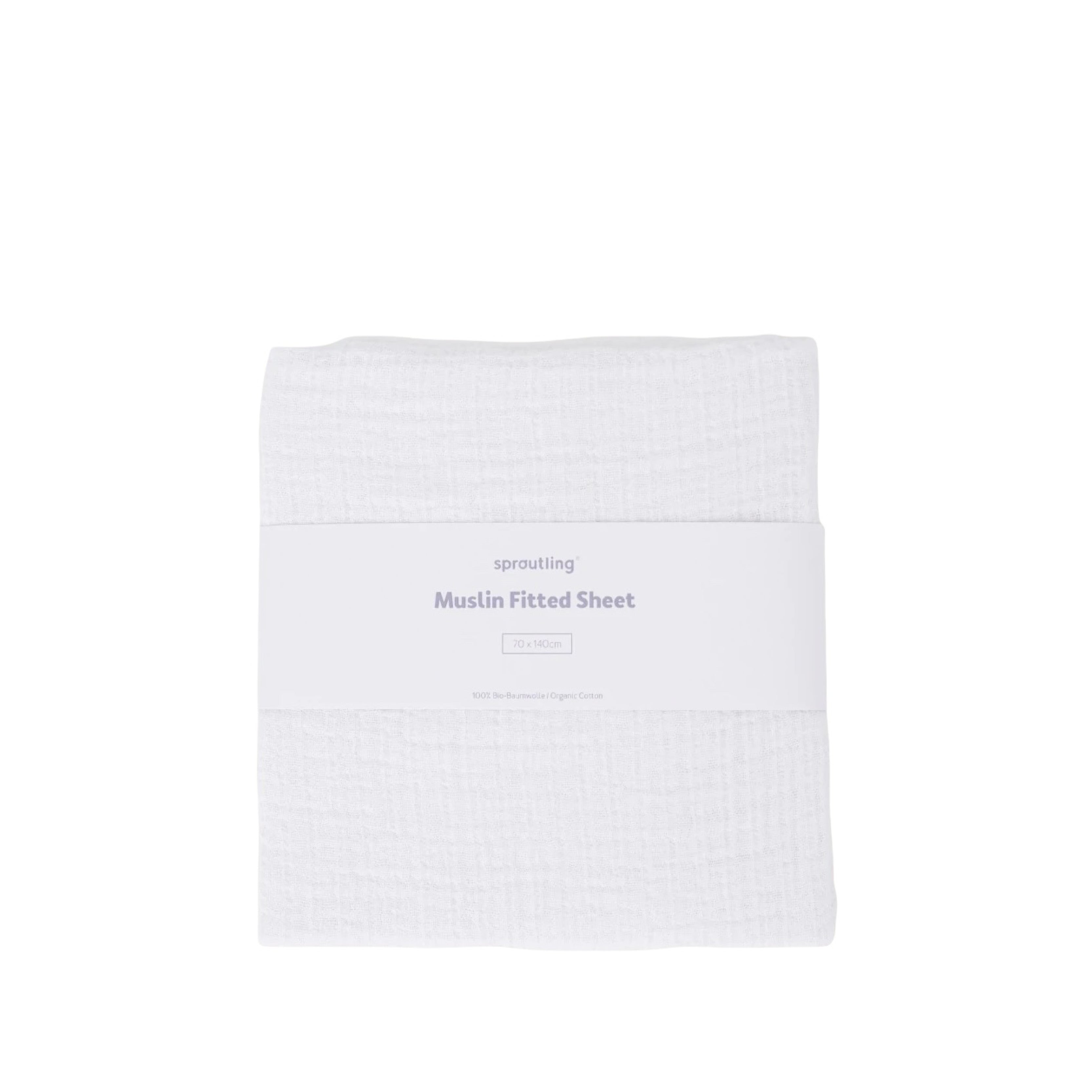 Muslin Fitted Sheet in cloud