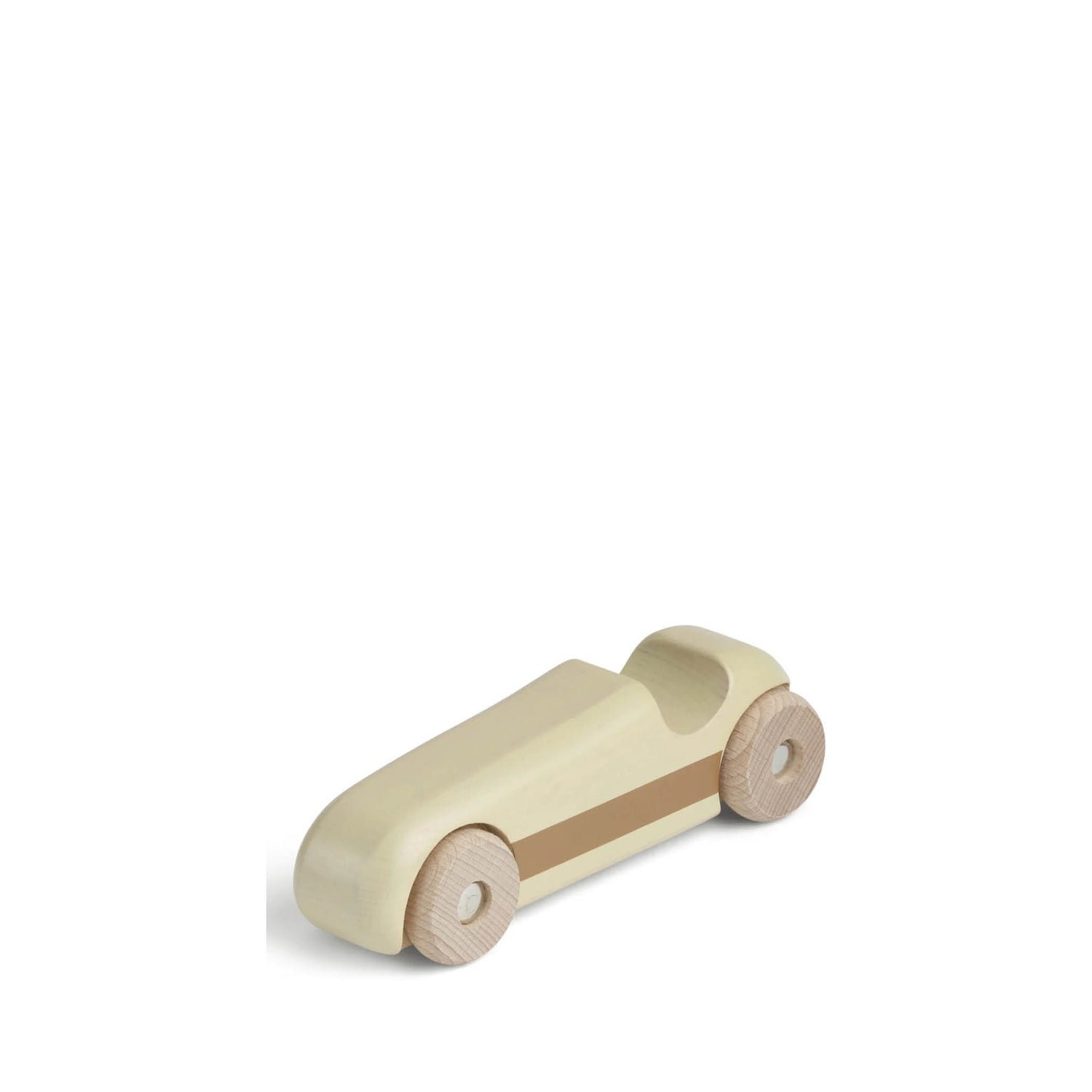 Wooden racing car in lemonade