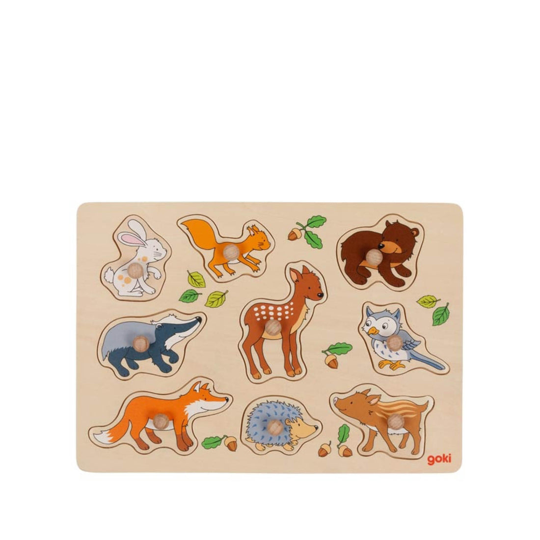 Plug-in puzzle, forest animals