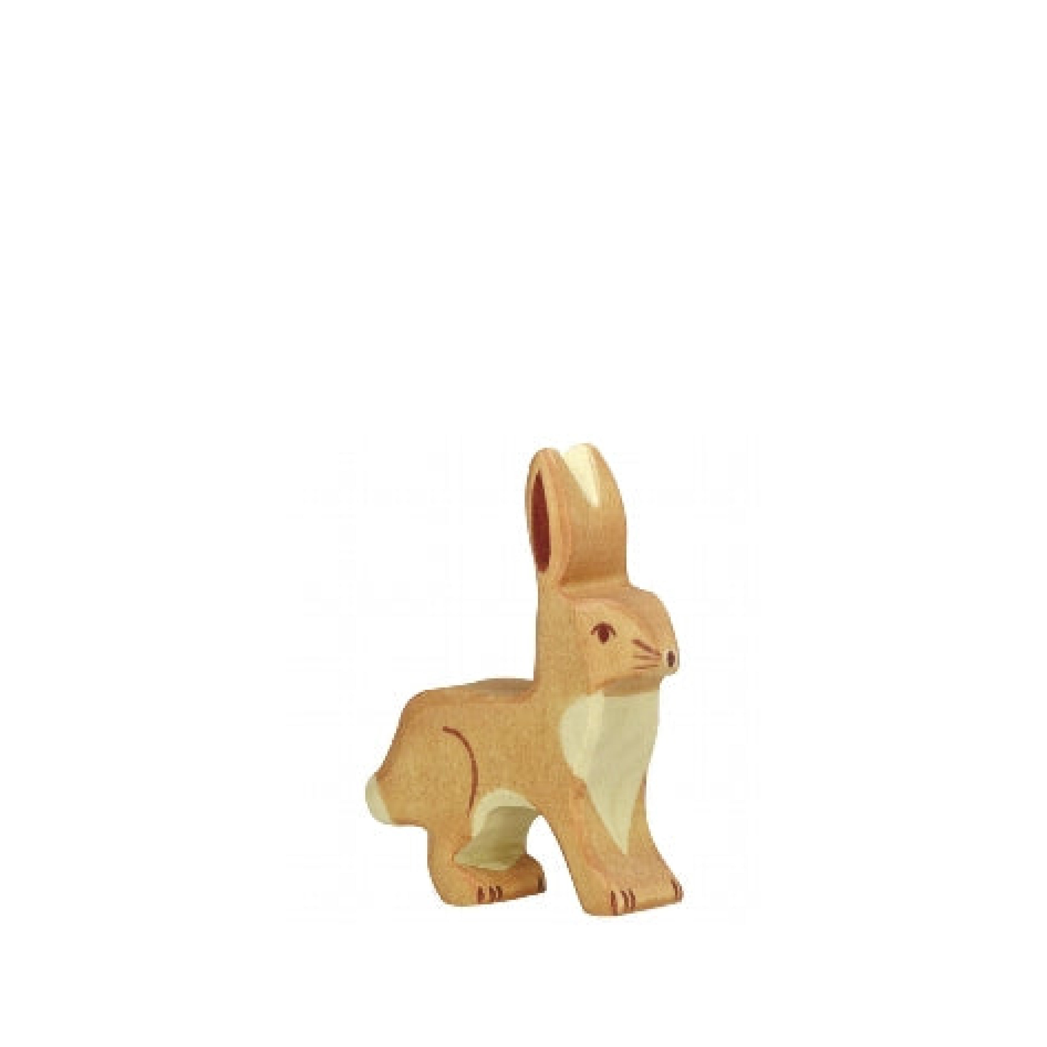 wooden figure, ears up rabbit