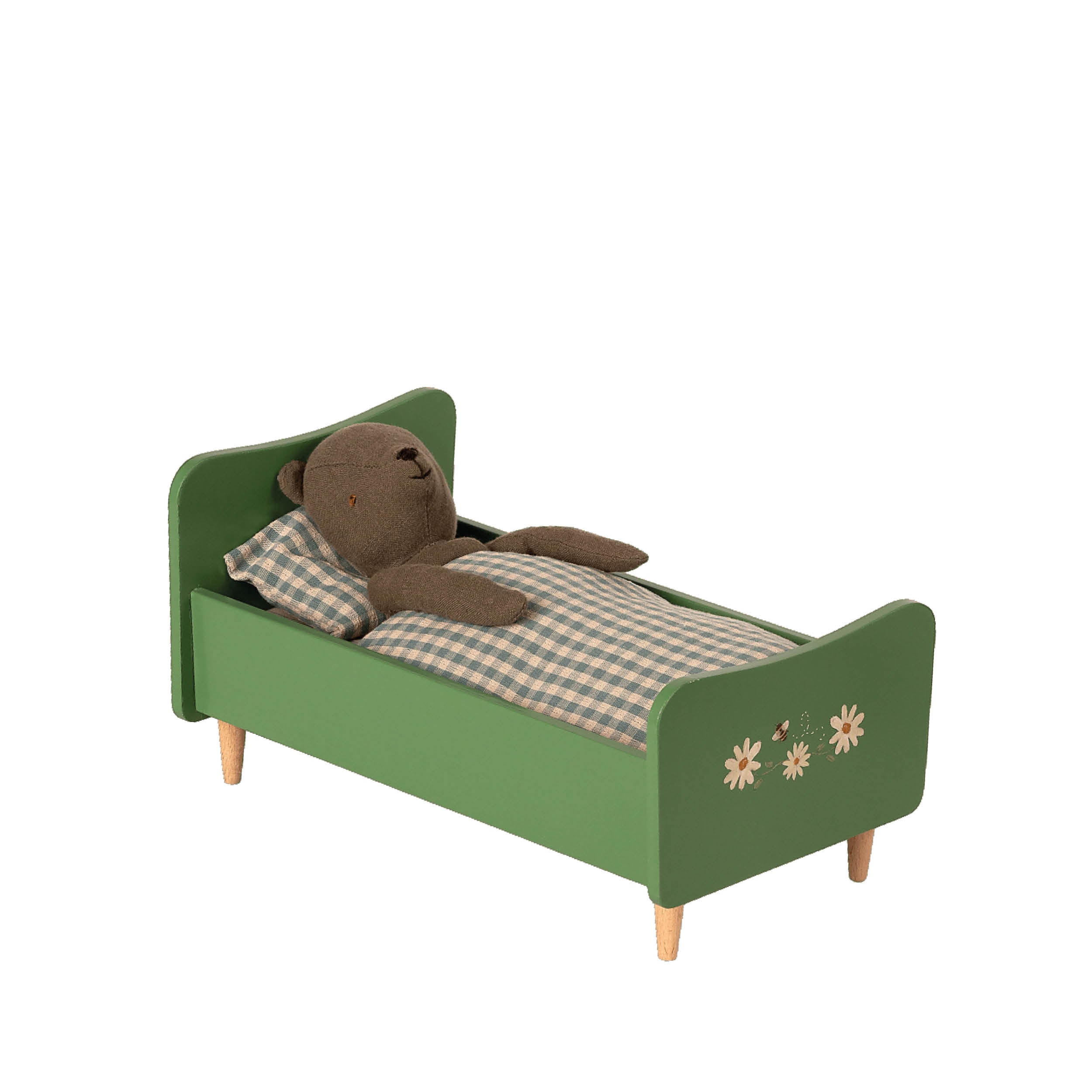 Miniature Furniture, Holzbett für Papa Teddy