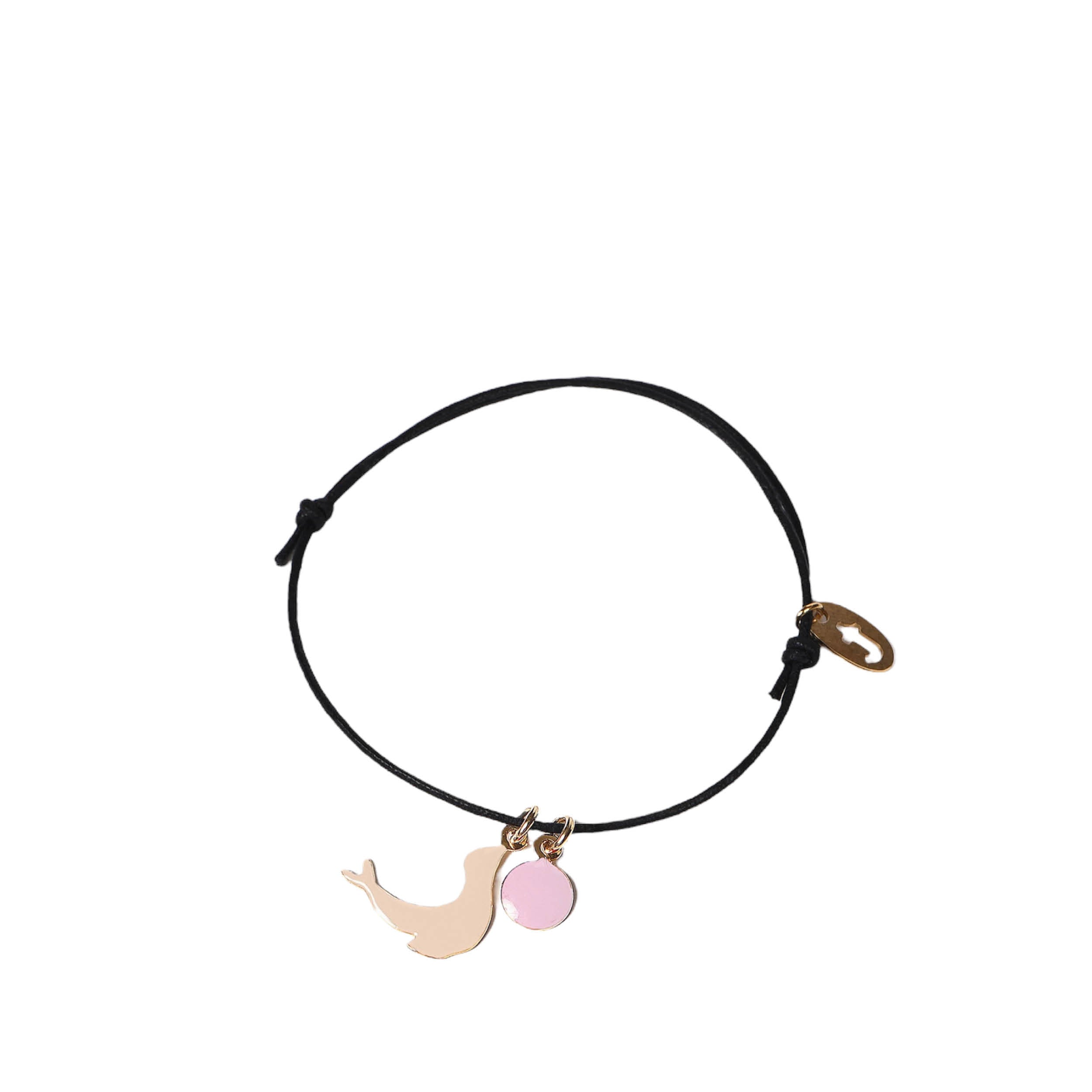 Bracelet, sea lion in ivory/pink