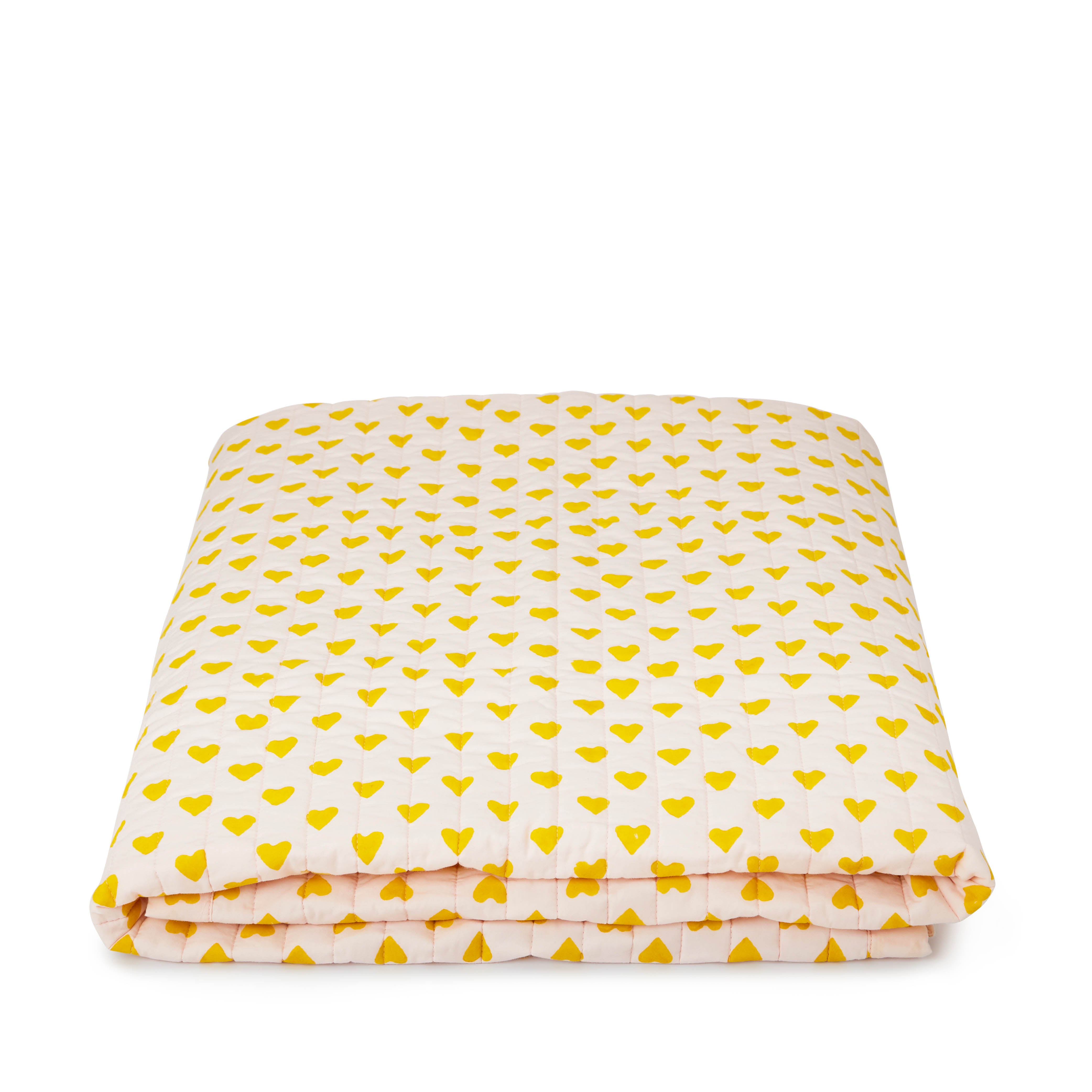 Tagesdecke Spieldecke Krabbeldecke Picknickdecke Decke in yellow heart für die ganze Familie - Holi and Love - kinder und konsorten düsseldorf