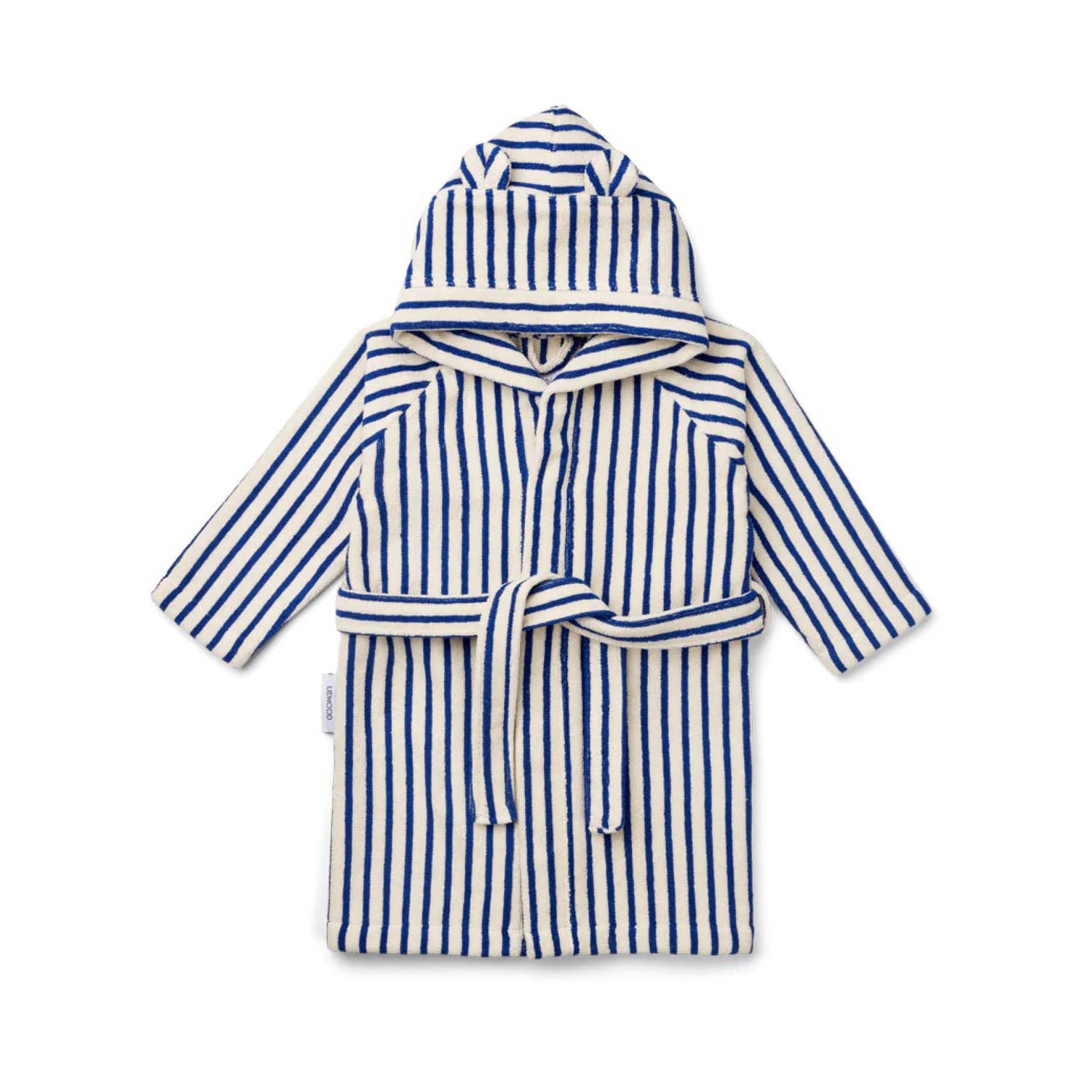 Rollo Bathrobe in surf blue/creme de la creme