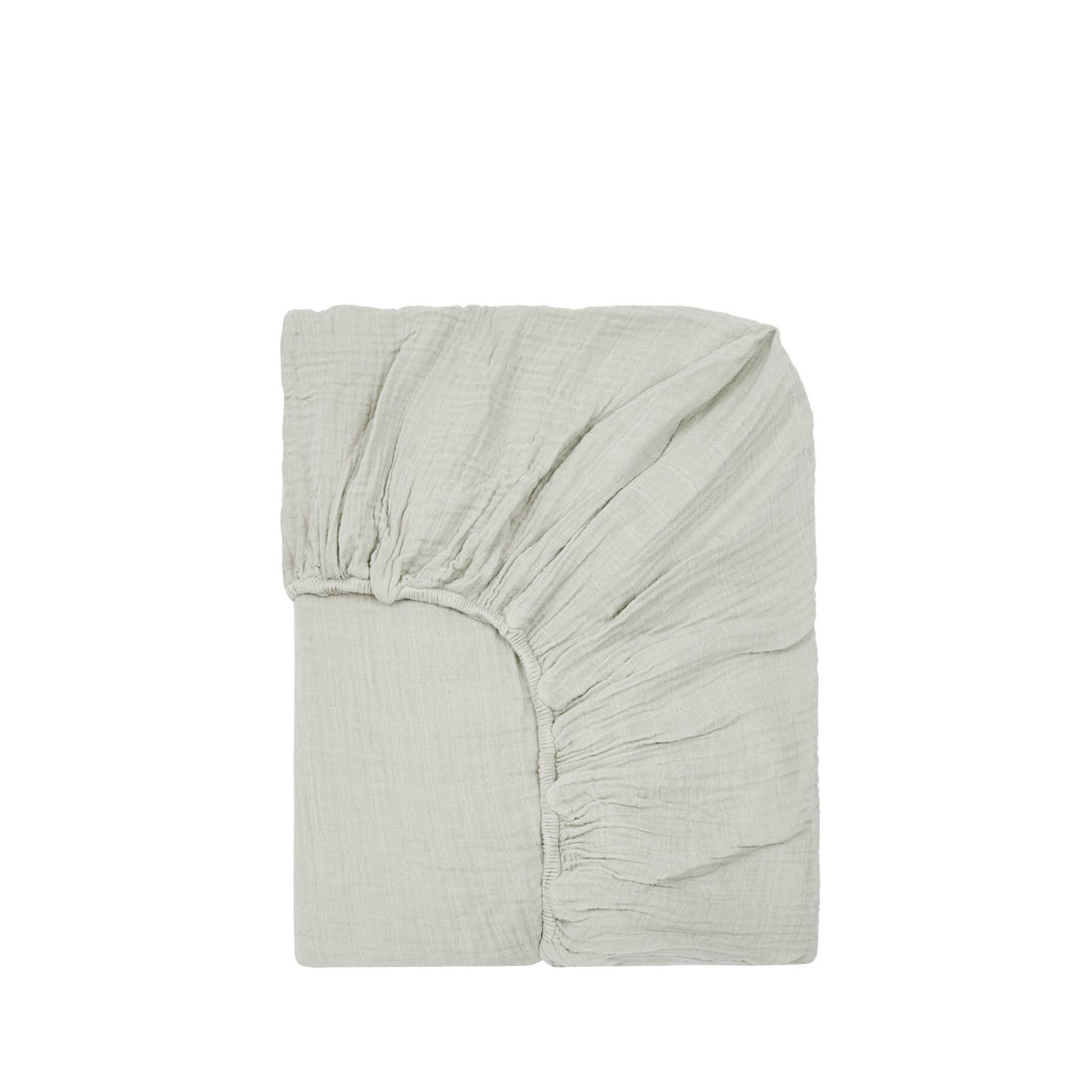 Fitted sheet made of organic cotton gauze in almond