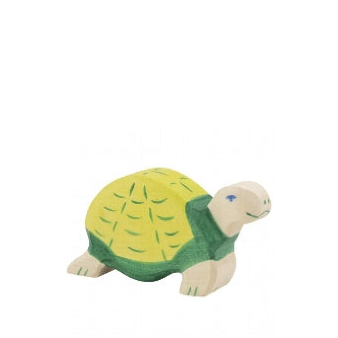 wooden figure, green turtle