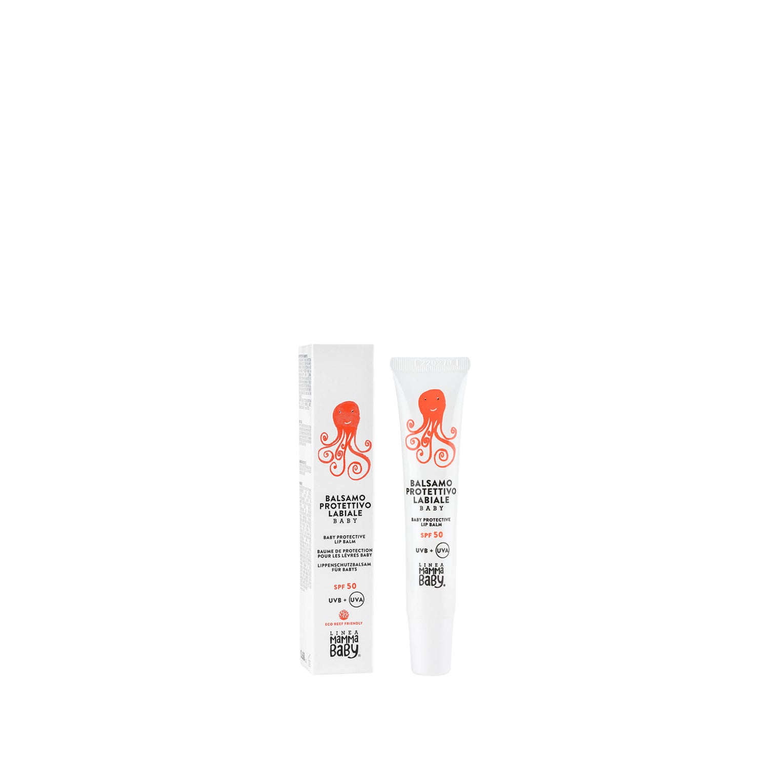 Baby Körperpflege und Lippenpflege Schutzlippenbalsam SPF50, eco reef friendly von Linea MammaBaby bei kinder und konsorten in düsseldorf