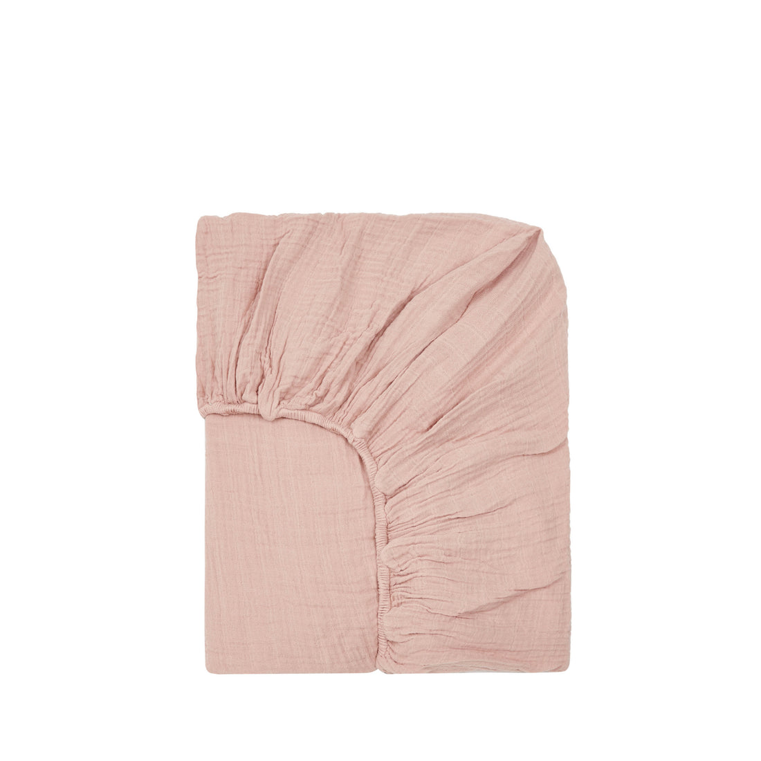 Fitted sheet made of organic cotton gauze in nude