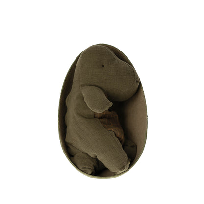 Cuddly toy, Gantosaurus in an egg in forest green