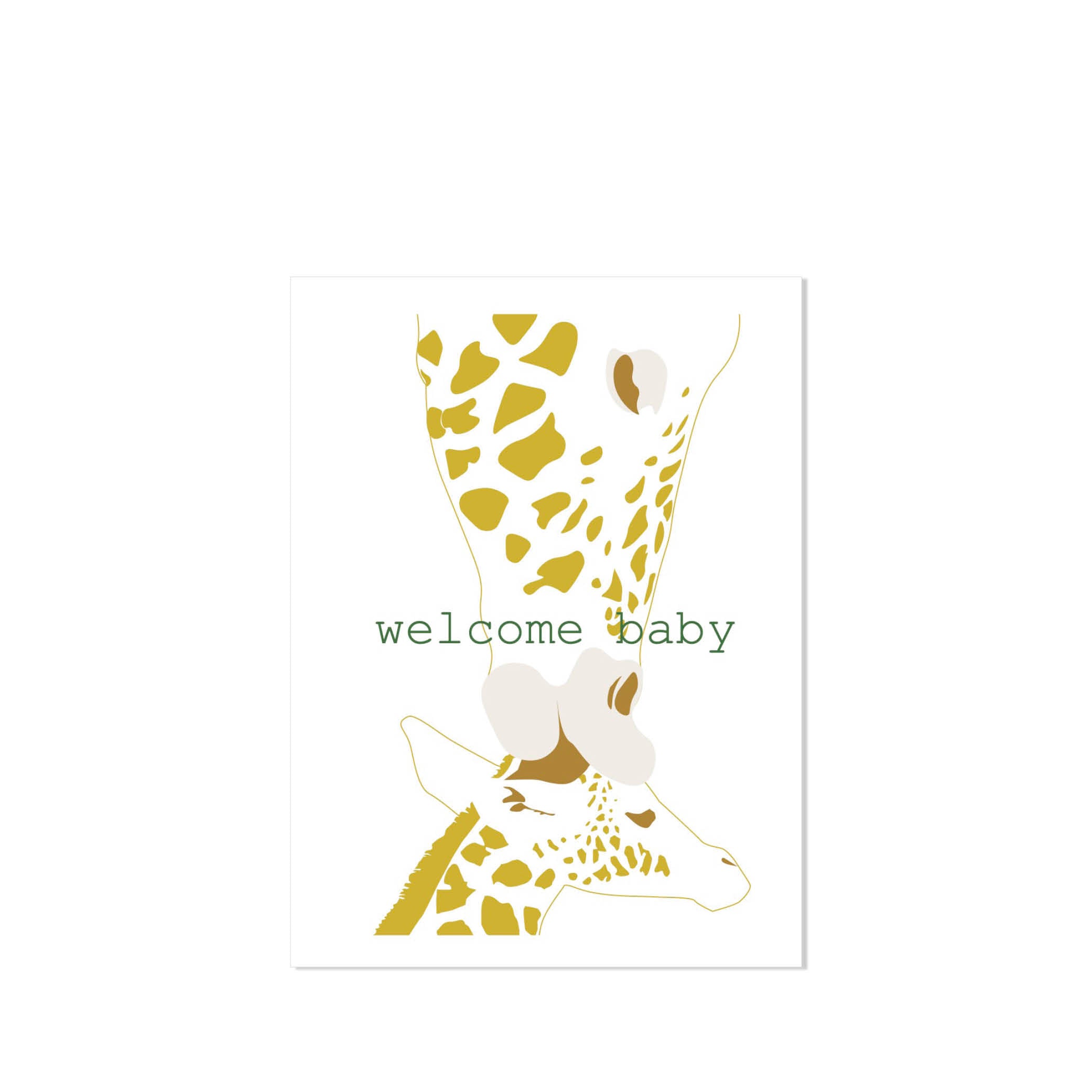 Foldable Greeting card Giraffes, Welcome Baby