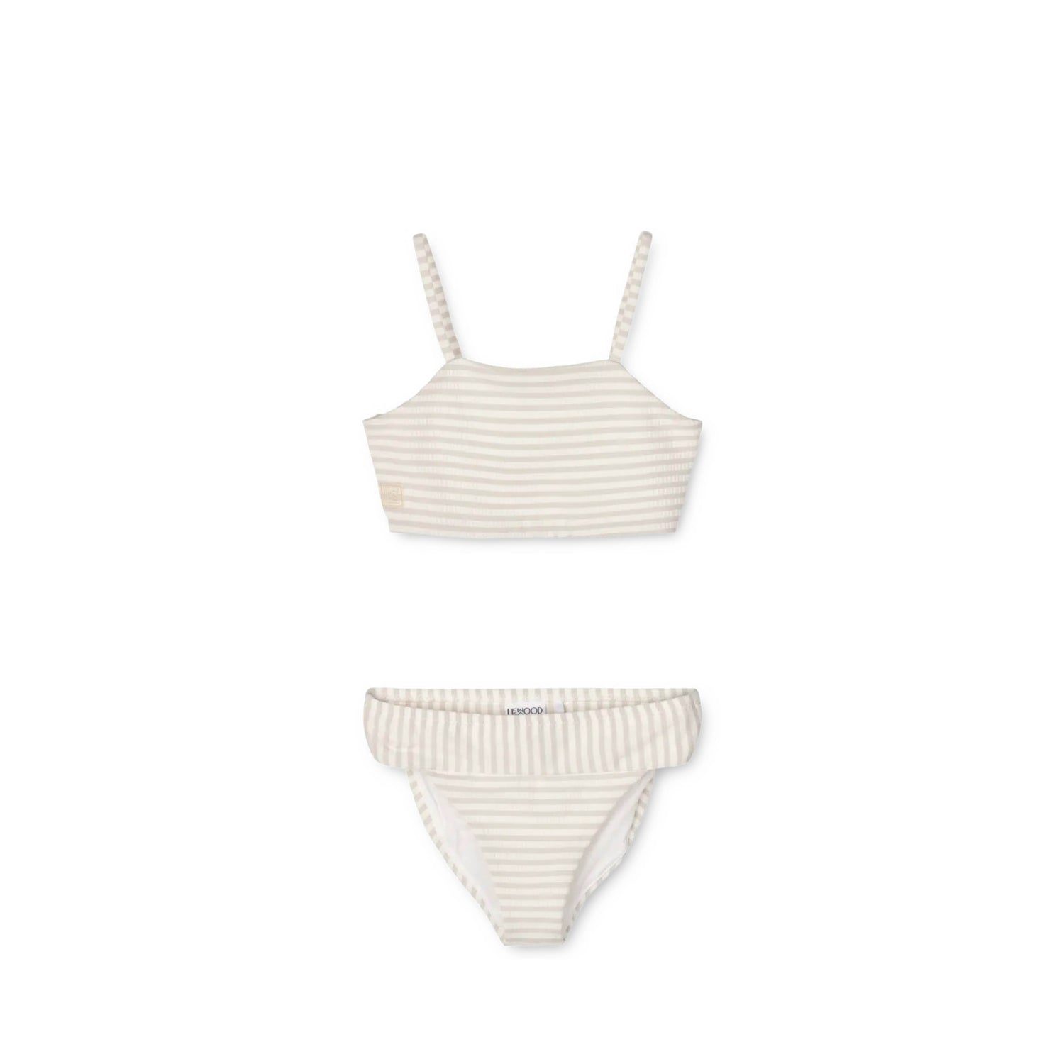 Bikini Lucette in crisp white/sandy striped