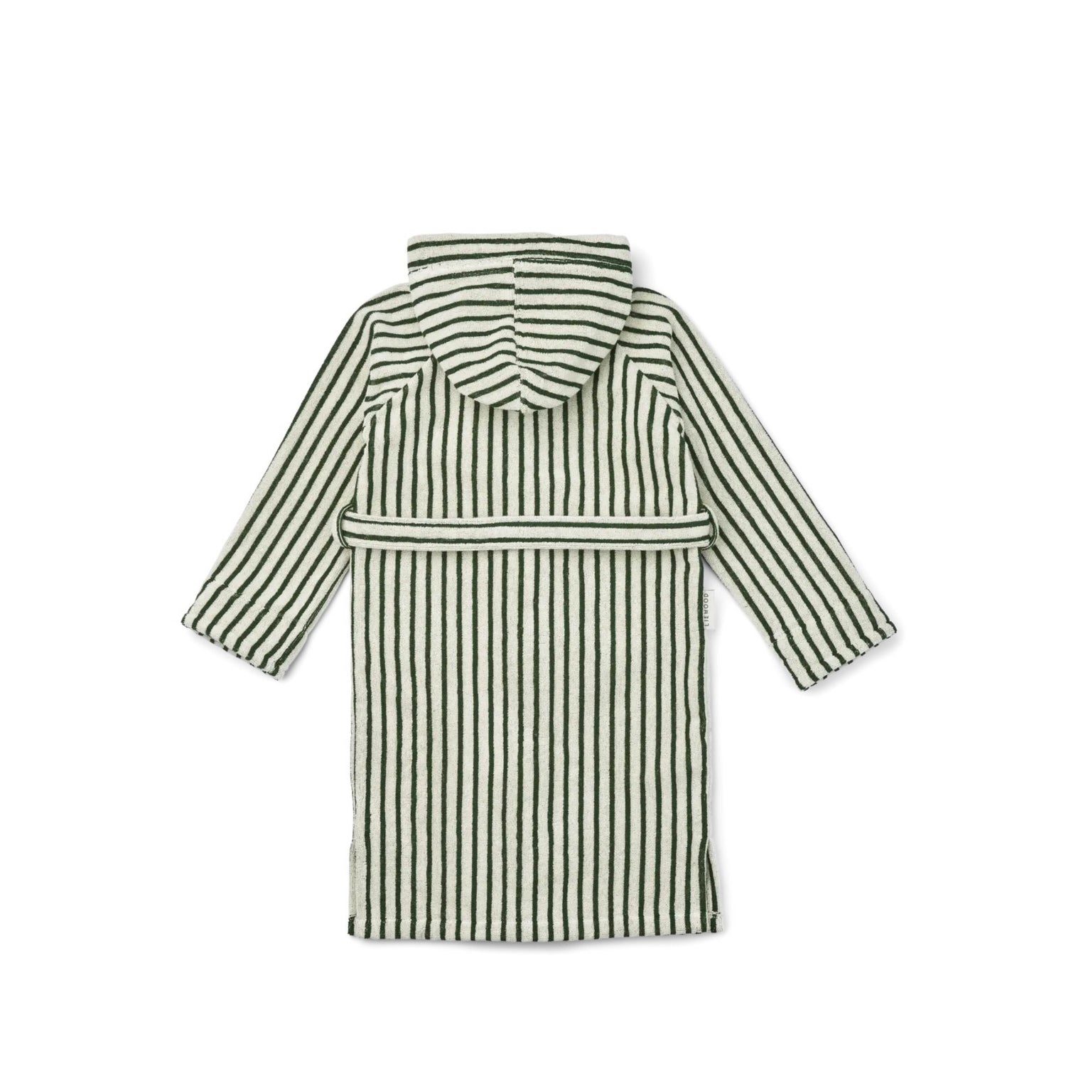 Leo Bathrobe in garden green/creme de la creme striped