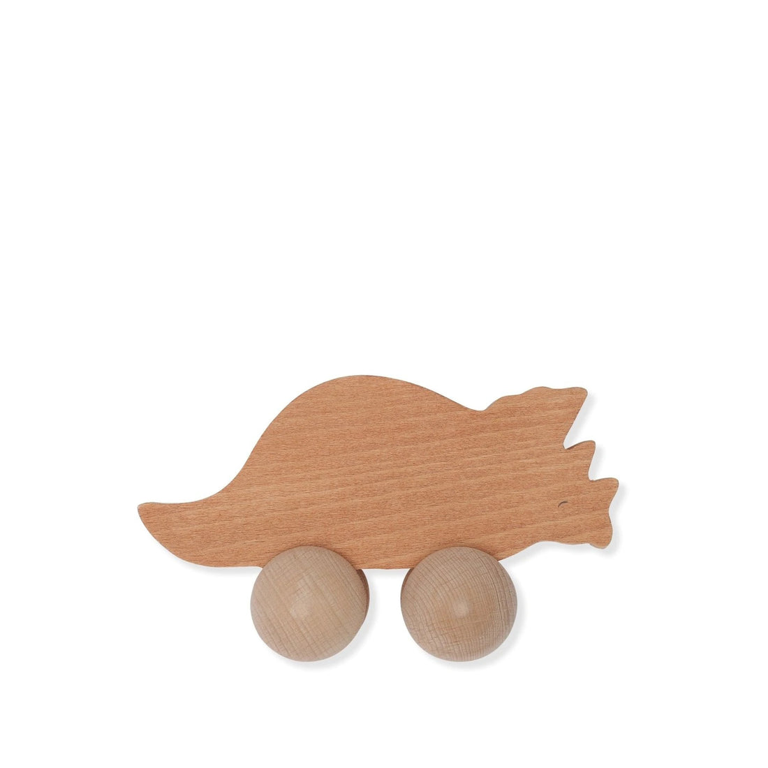 Wooden toy on wheels, Dino Triceratops