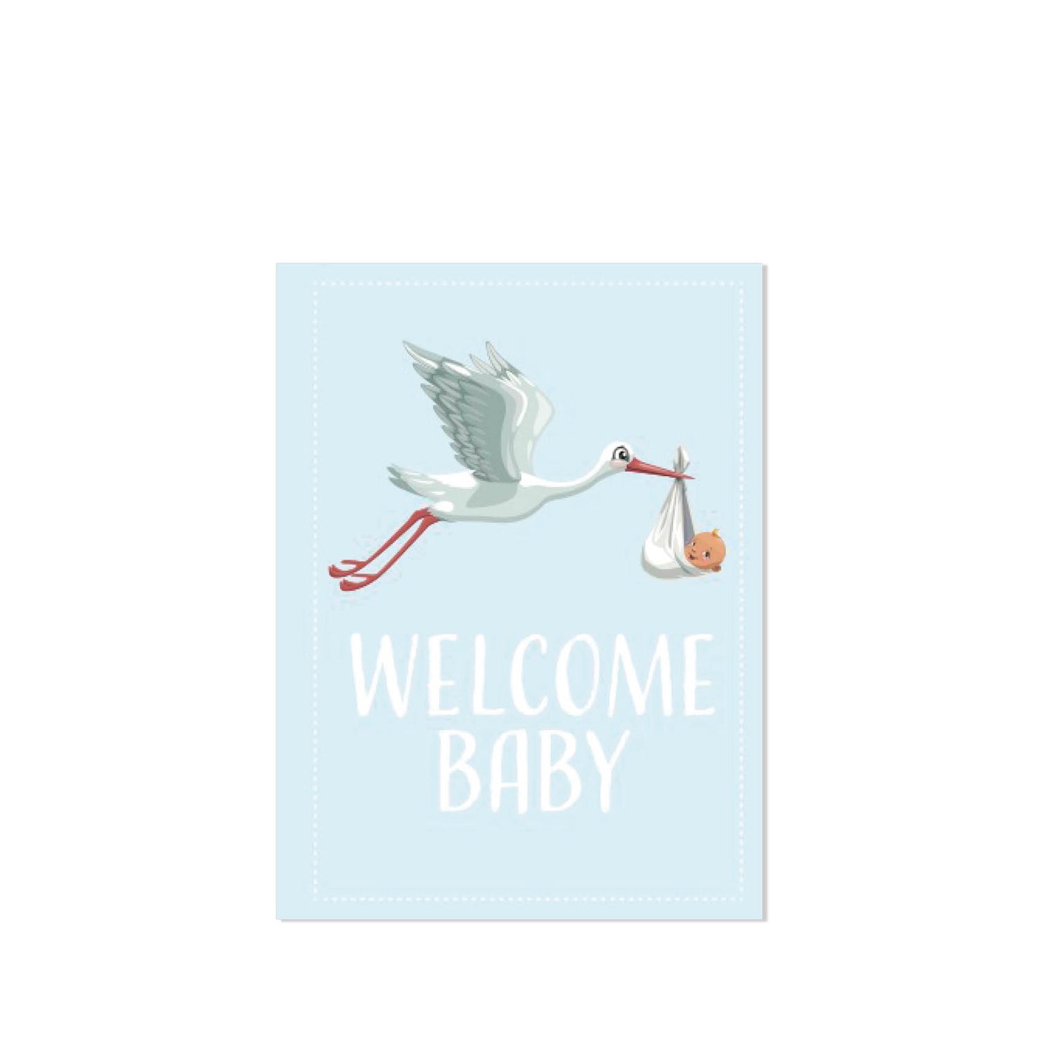 Foldable Greeting card Stork, Welcome Baby