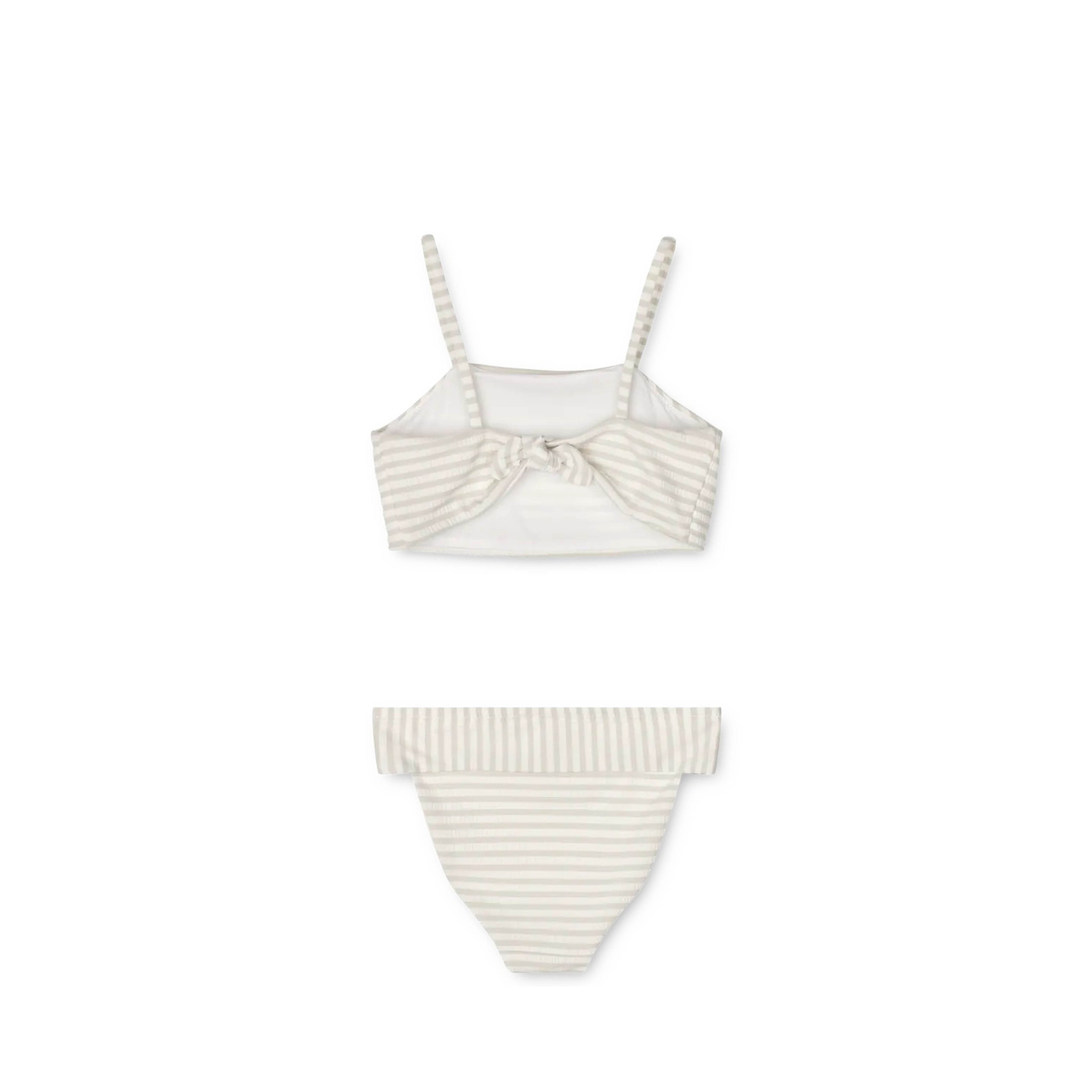 Bikini Lucette in crisp white/sandy striped