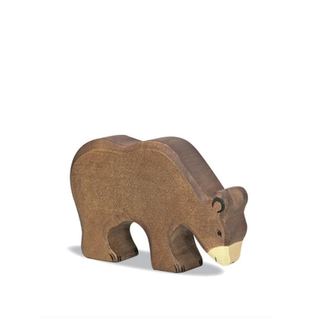 Holzfigur, großer fressender Braunbär - kinder & konsorten - Spielfiguren