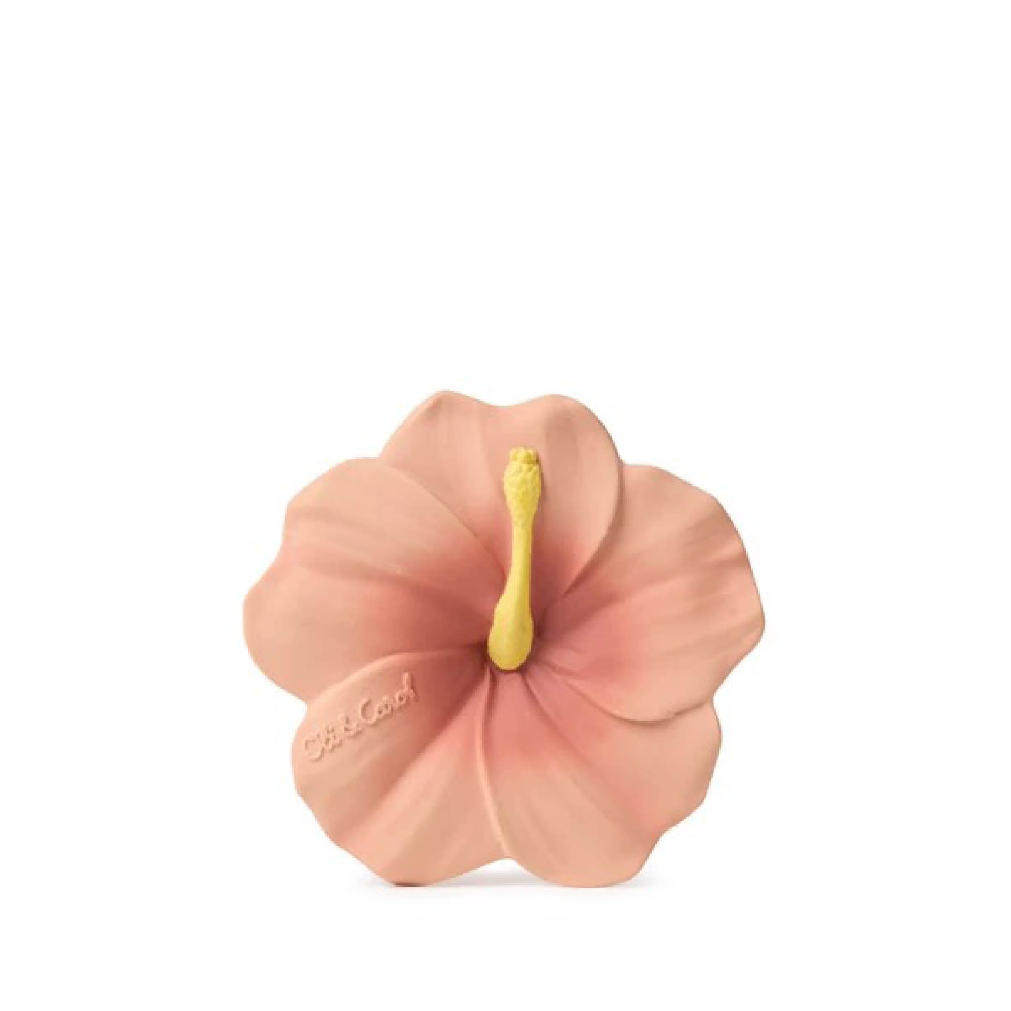 Baby Beißring Teether Iris der Hibiskus aus Naturkautschuk und von Hand bemalt mit speiseechten Farben - 100% natürlich von Oli und Carol bei kinder und konsorten Düsseldorf