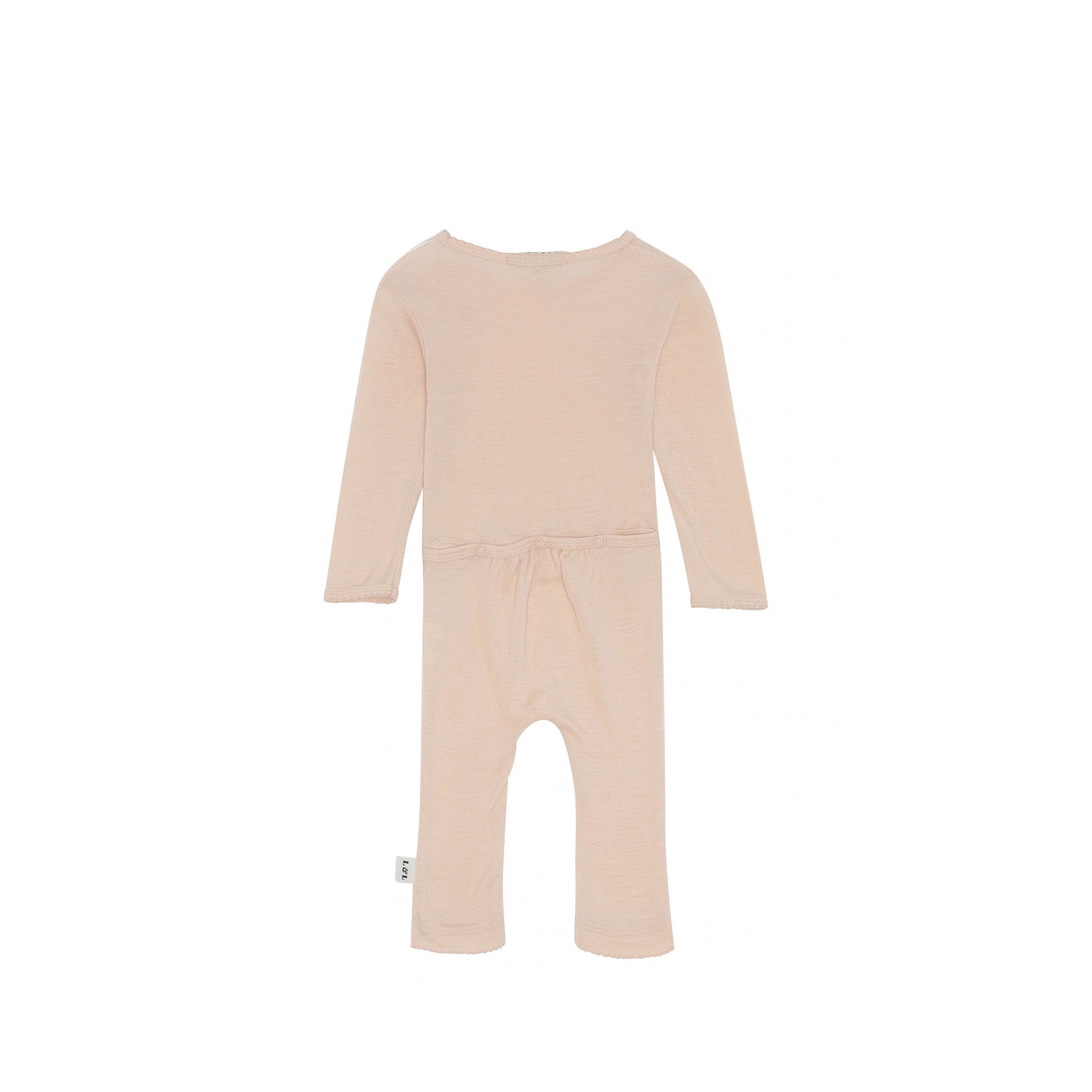 Baby onesie made of merino wool in almond