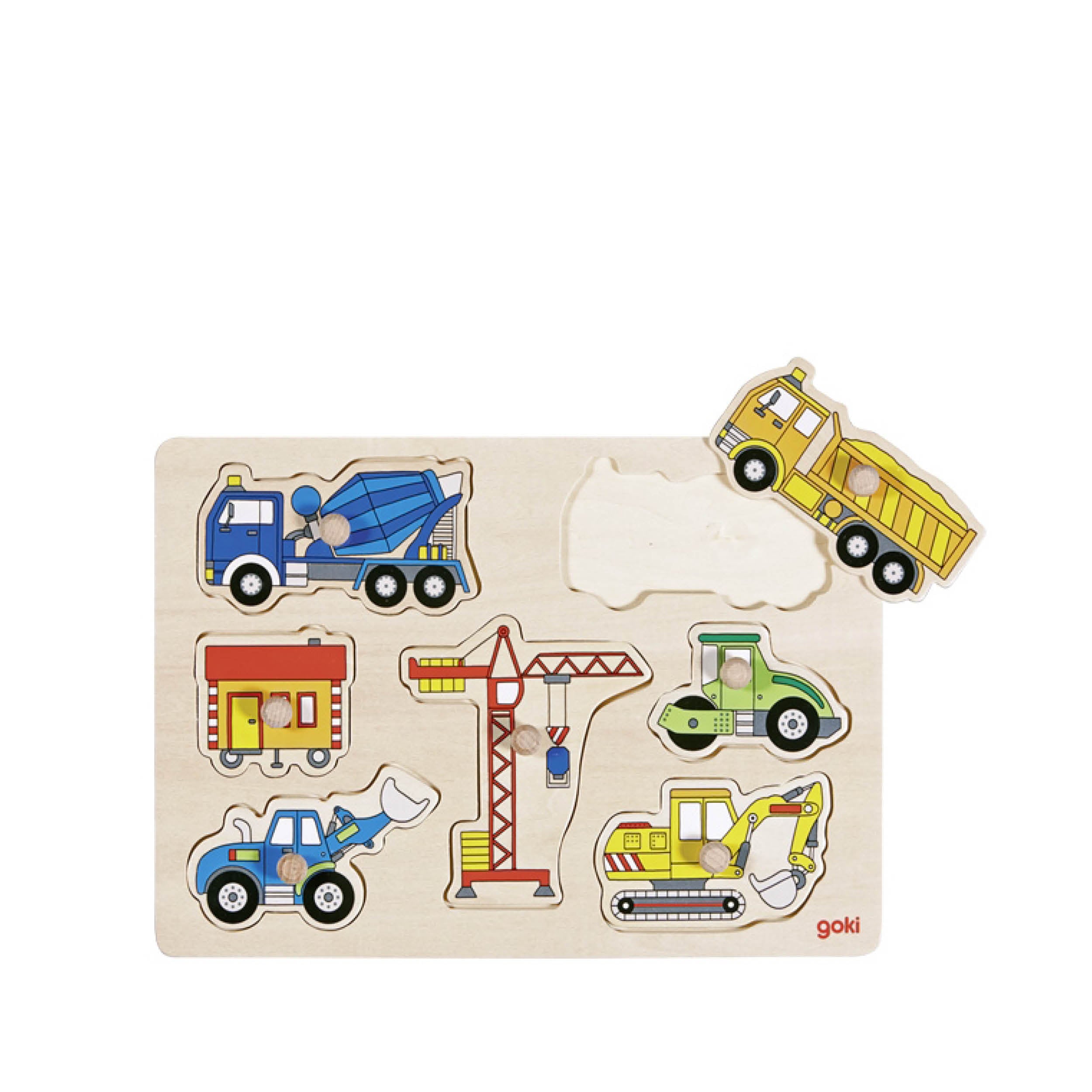 Plug-in puzzle, construction vehicles