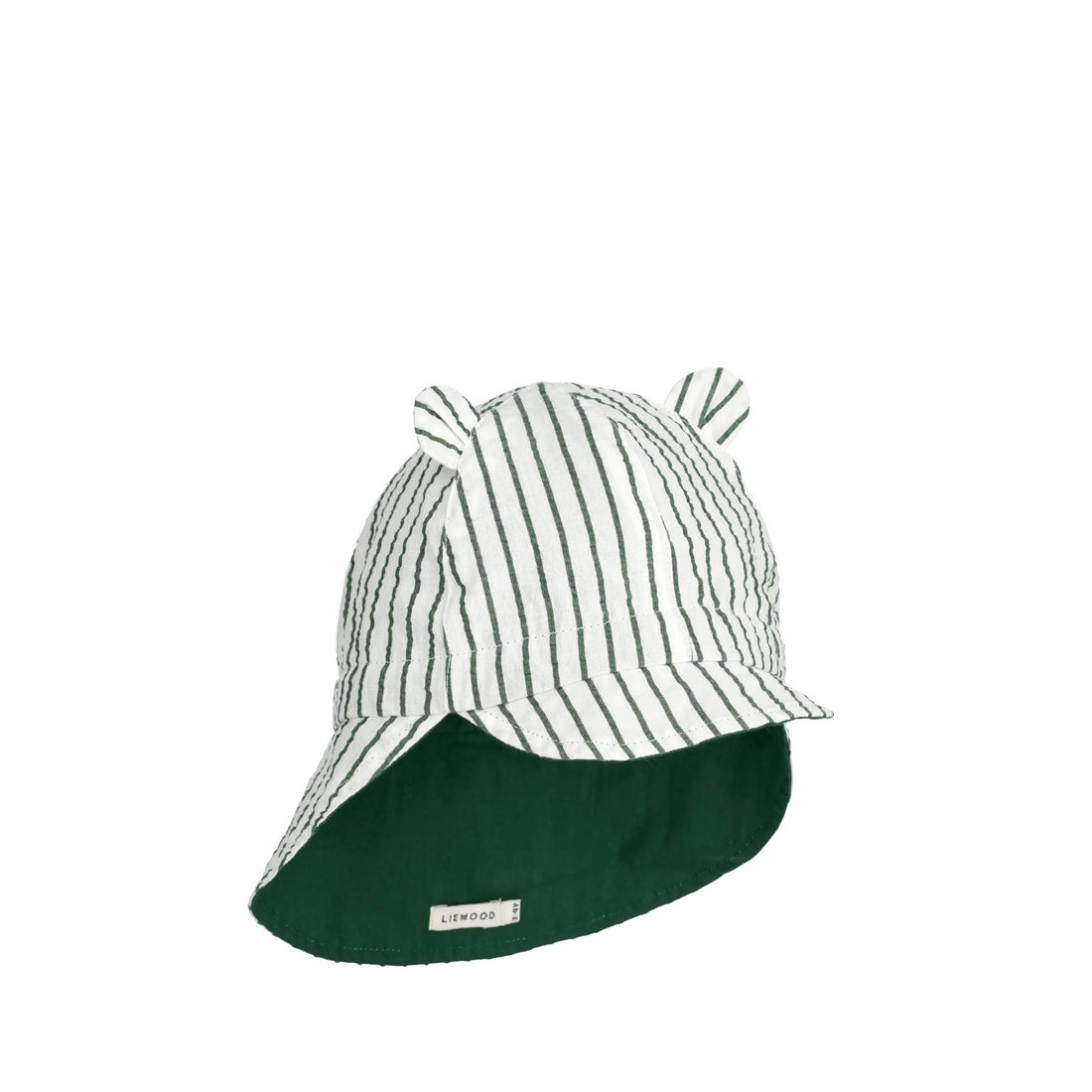 Sun hat Gorm in garden green/creme de la creme striped