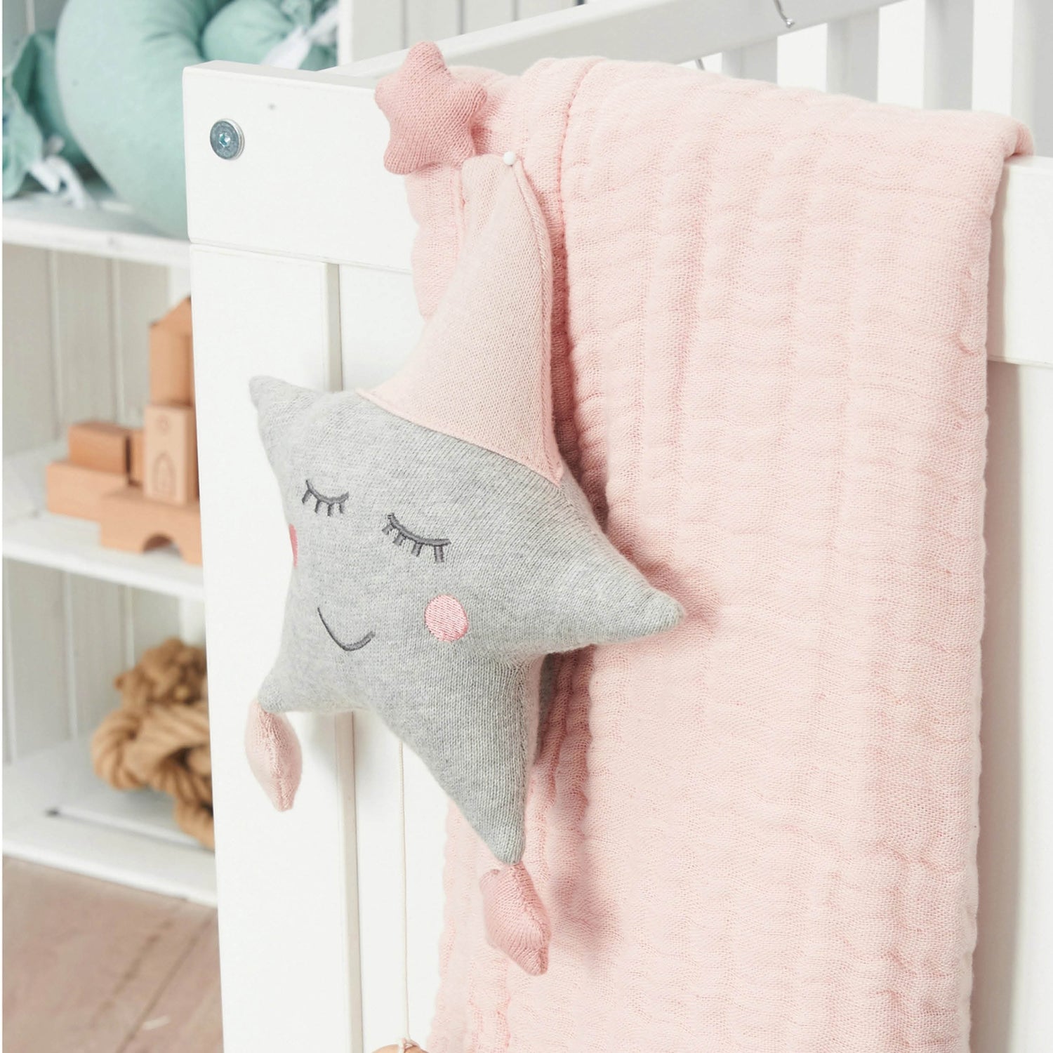 Musselin Babydecke in rosa