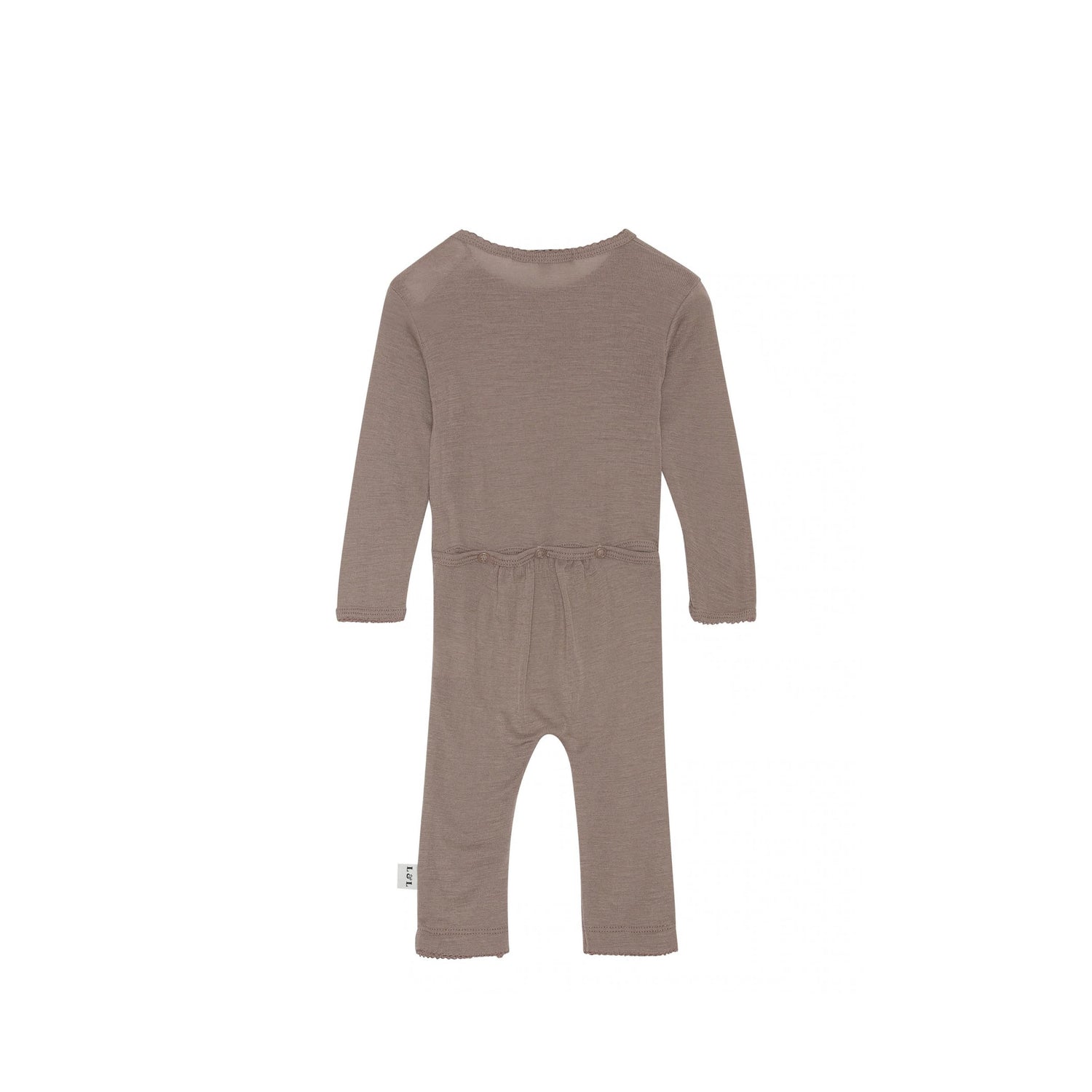 Baby onesie made of merino wool in nutmeg