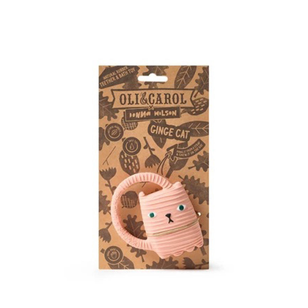 Baby Beißring Teether Oli & Carol x Donna Wilson Katze aus Naturkautschuk und von Hand bemalt mit speiseechten Farben - 100% natürlich von Oli und Carol bei kinder und konsorten Düsseldorf