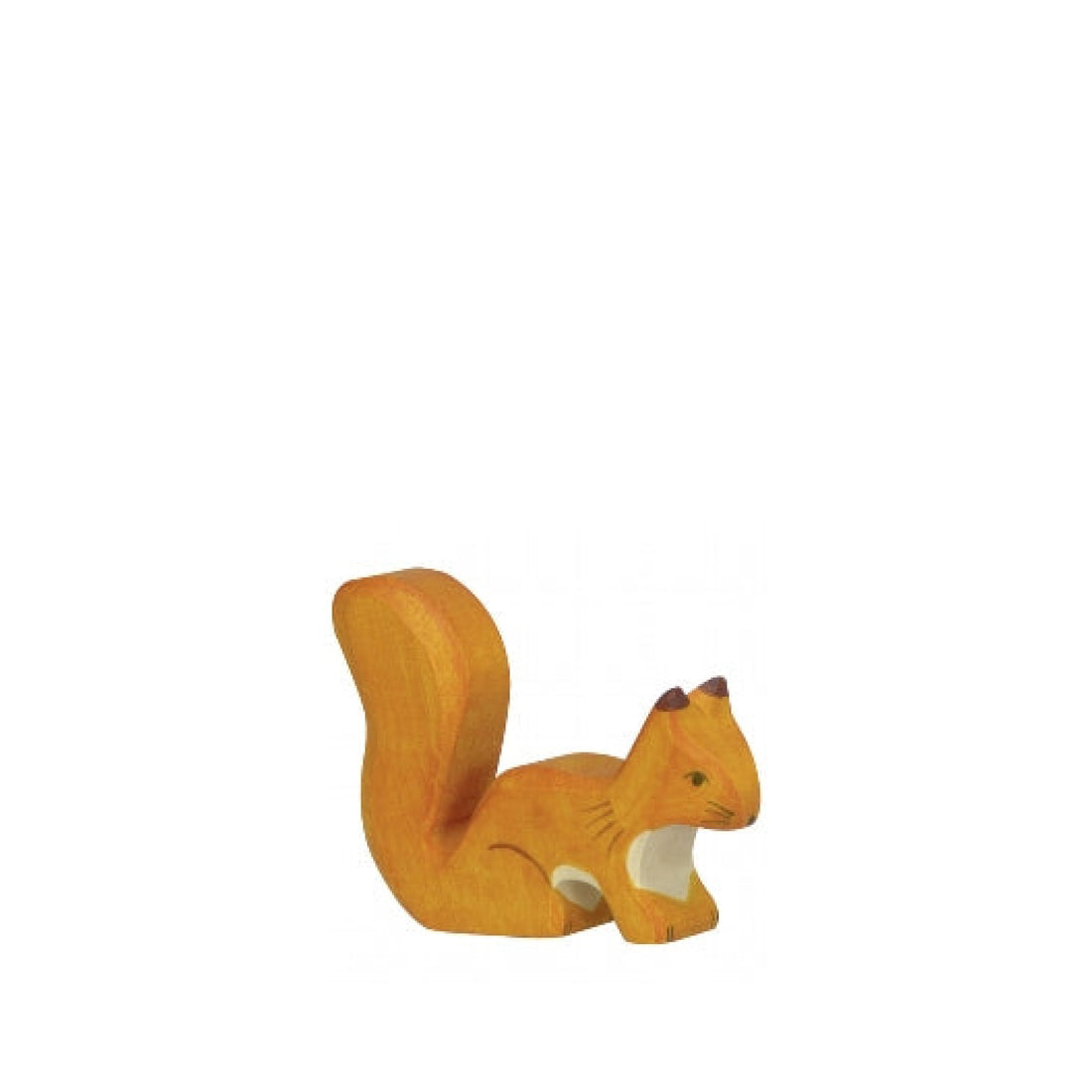 Wooden figure, squirrel in orange