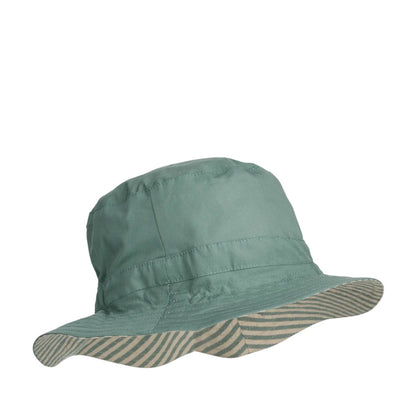 Reversible Sun hat Sander in peppermint/sandy striped