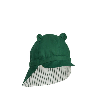 Sun hat Gorm in garden green/creme de la creme striped