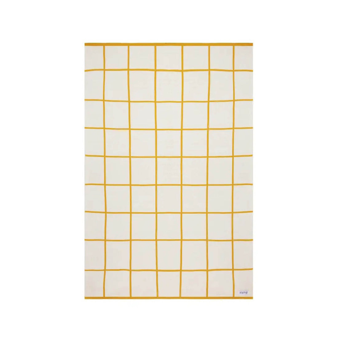 Cotton knit baby blanket, yellow grid