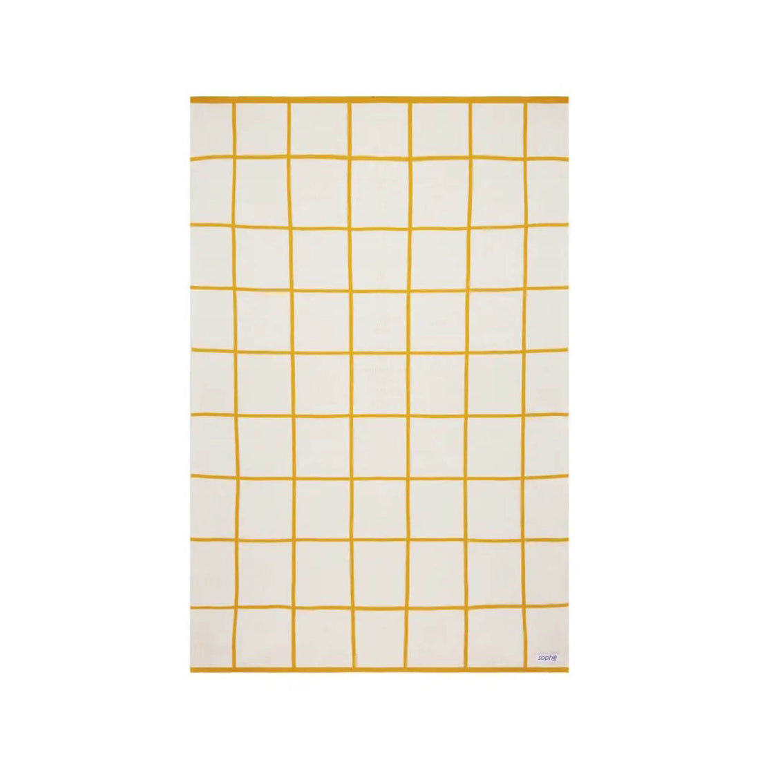 Cotton knit baby blanket, yellow grid