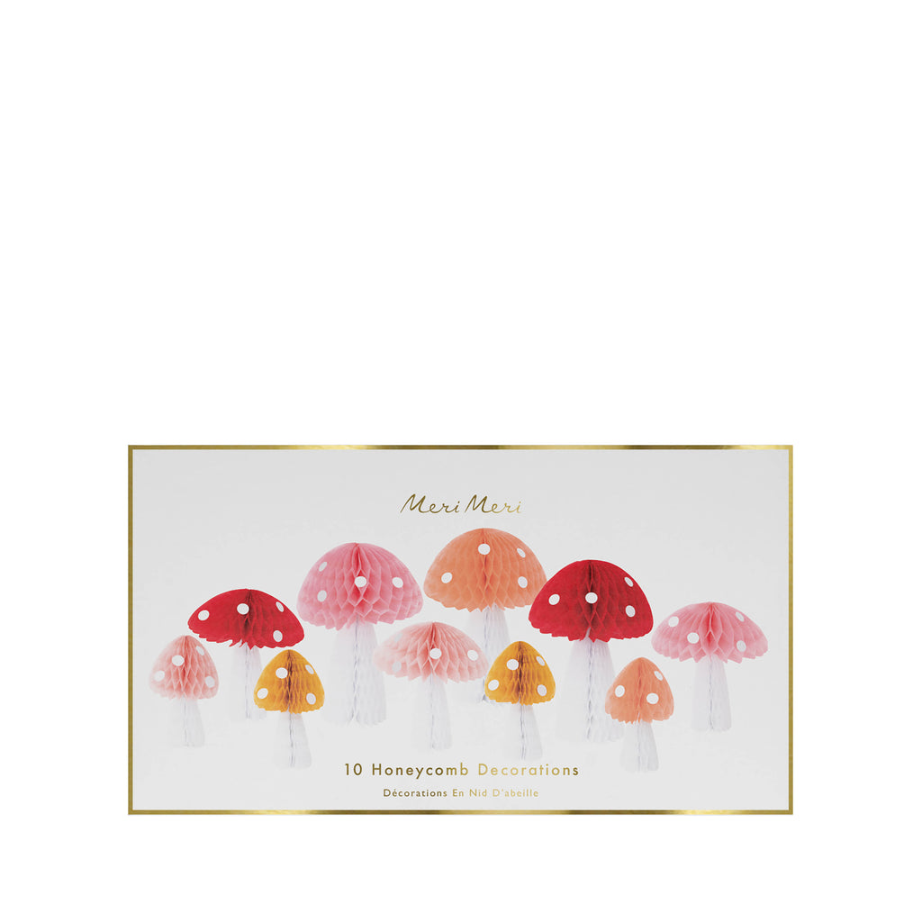 Home decoration - 10er Set Fliegenpilze Pilze Waben Dekorationen für Zuhause von Meri Meri Partyartikel bei kinder & konsorten düsseldorf