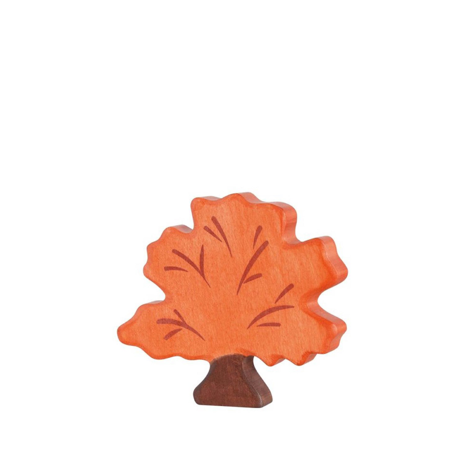 Wooden figure, autumn tree