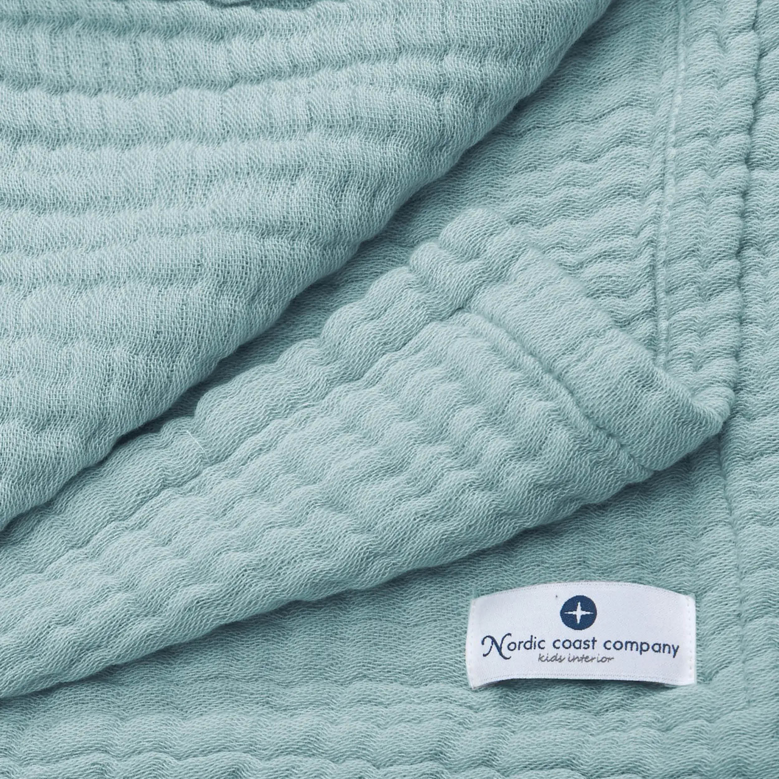 4 in 1 baby muslin blanket in jade green