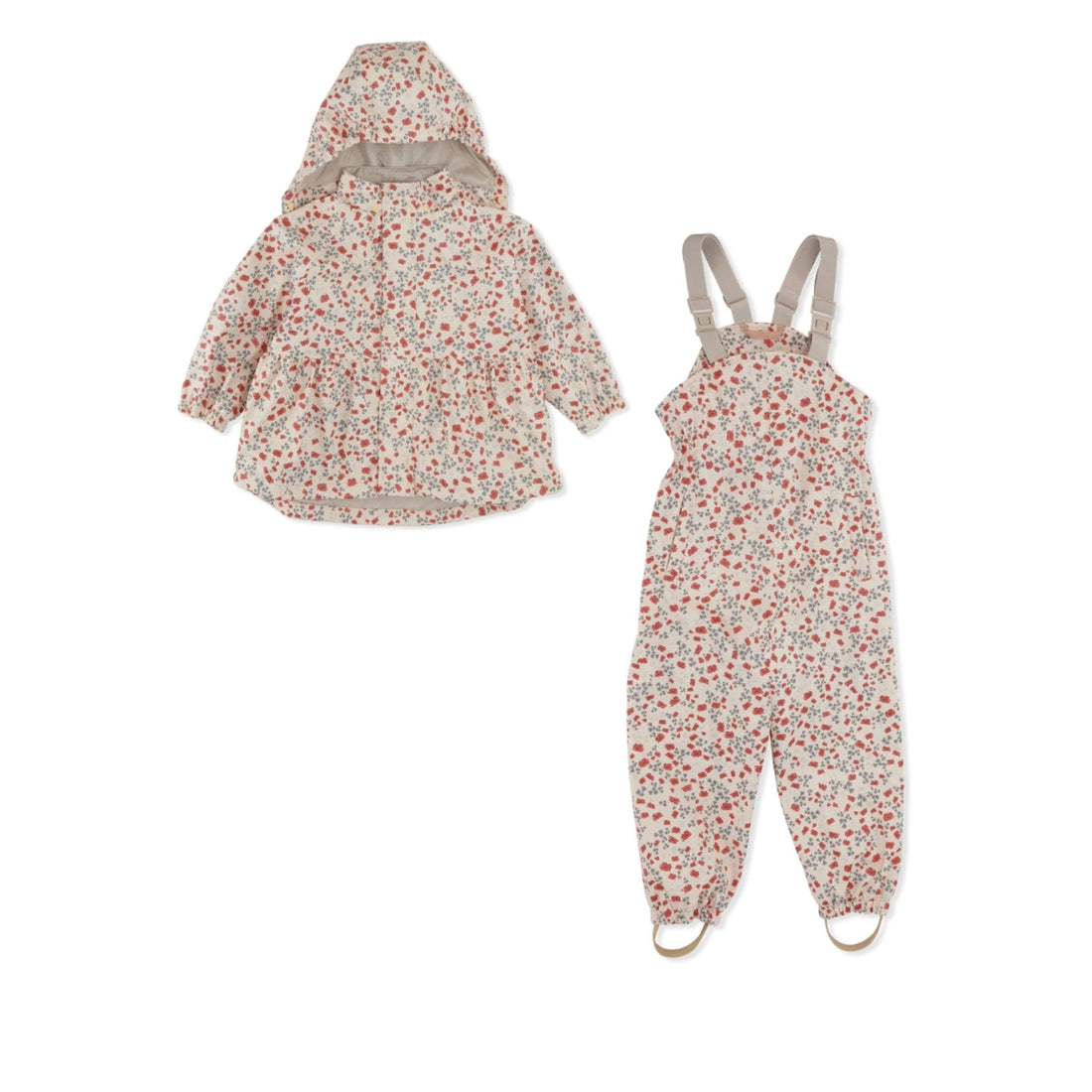 2er Set, Regenjacke und-hose in poppy für Kinder und Kleinkinder von Kongos Sløjd